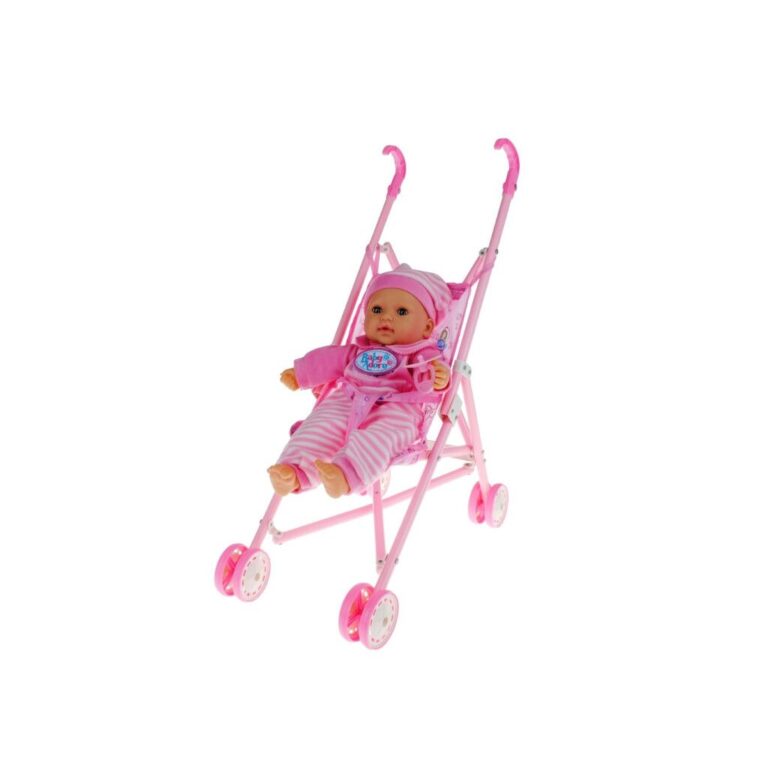 Muñeca con Coche Rosa