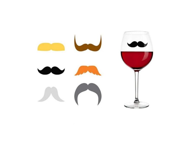 Set Identificador Vasos DRINK MARKERS Con Diseño De Bigotes Y Labios