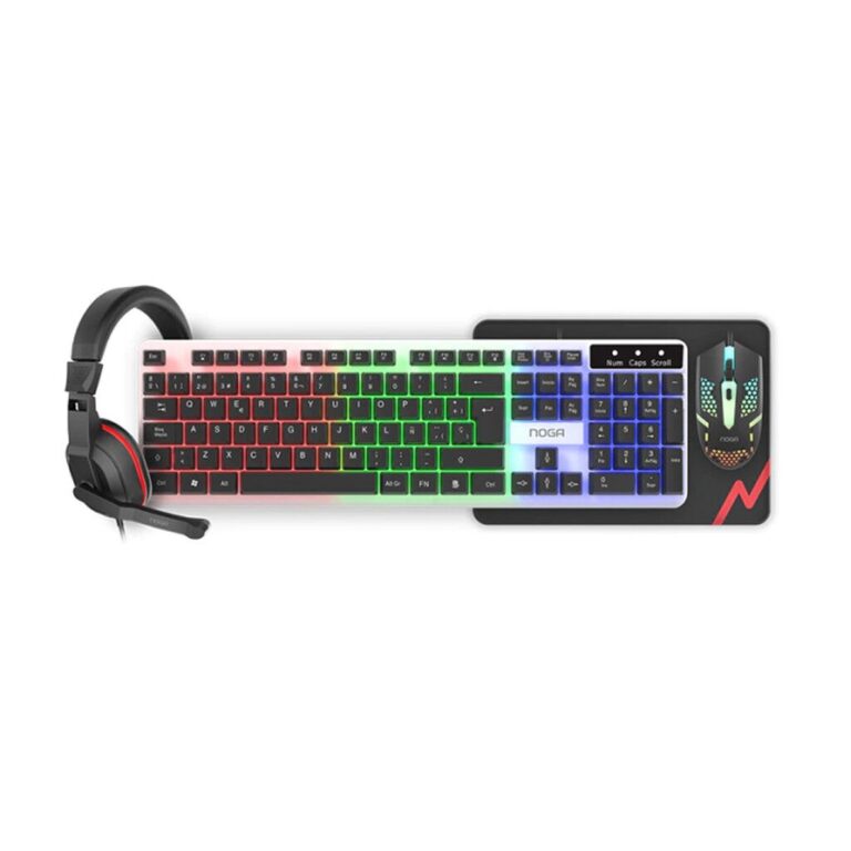 Kit GAMER NOGA NKB-413 4 en 1 Negro