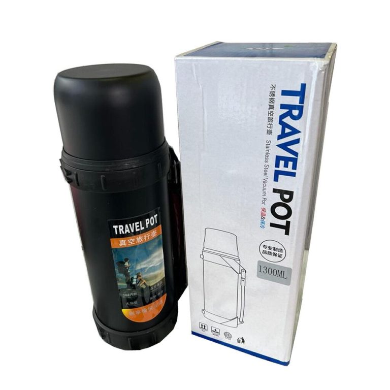 Termo TRAVEL POT  Acero con Manija Negro 1.3L