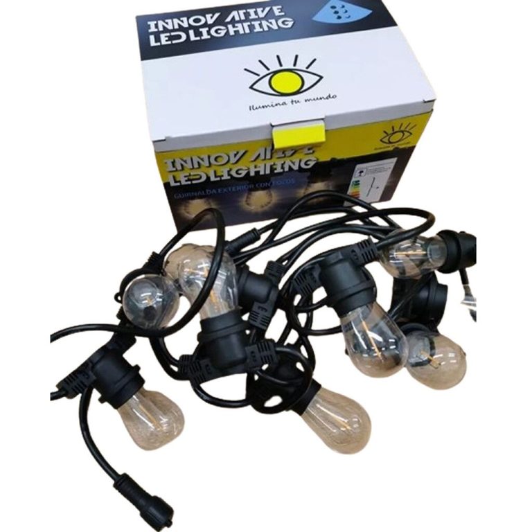 Guirnalda X5 Metros 10 Focos  COLGANTE LED con Lamparas