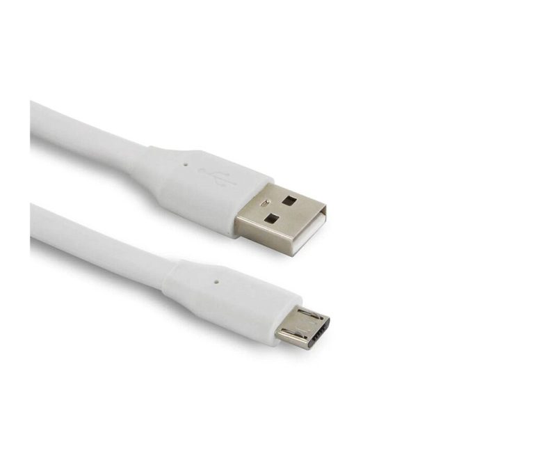Cable V8 USB a Micro USB Blanco Grueso 1M