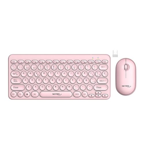 Informatica Kit Combo Teclado y Mouse Inalámbrico Netmak NM-KB850 Rosa fyazelectronica.com