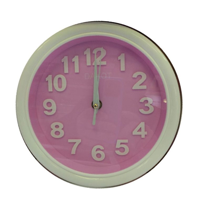 Reloj Pared DAKOT PP68 Redondo Blanco con Rosa