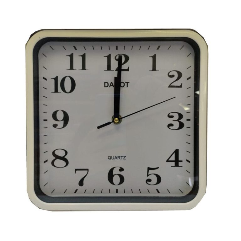 Reloj Pared DAKOT PP74 Cuadrado Blanco