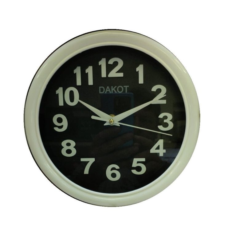 Reloj Pared DAKOT PP68 Redondo Blanco con Negro