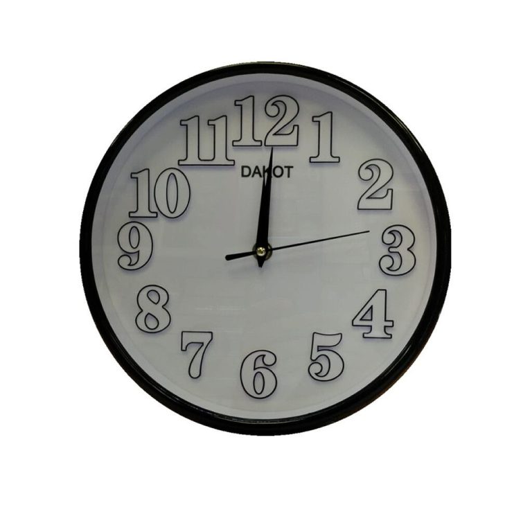 Reloj Pared DAKOT PP70 Redondo Negro con Blanco