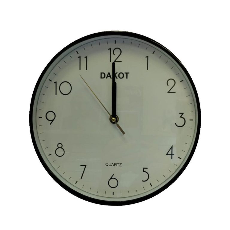 Reloj Pared DAKOT PP71 Redondo Negro con Blanco