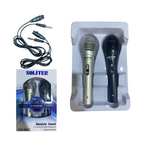 Electronica Microfono DINAMICO SOLITER SO-M12 X2 Profesional C/ Cable fyazelectronica.com