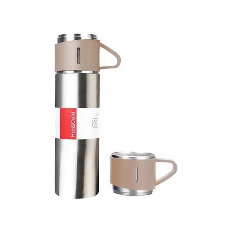 Termo Stanley VACUUM 3 Tazas 500ML Plateado con Rosa