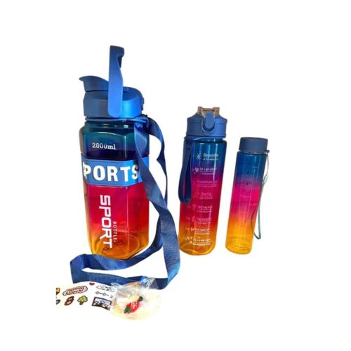 Bazar Botella Deportiva 3 en 1 SPORT Motivacional Azul fyazelectronica.com