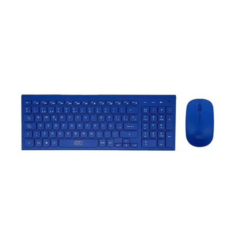 Kit Teclado y Mouse Inalambrico GTC CBG-026 Azul Teclas Bajas