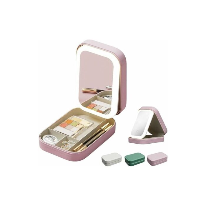 Porta Maquillaje Con Espejo SM-0705 Pink