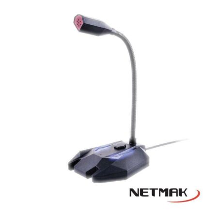 Microfono PC NETMAK con Soporte NM-FLEX GAMER USB Retroiluminado