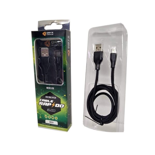 Cable V8 USB a Micro USB ORYX 3.1A Caja Verde W8201