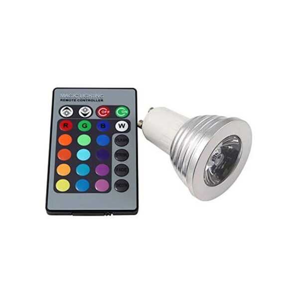 Lampara LED 3W RGB ROHS con Control SD-1-E27