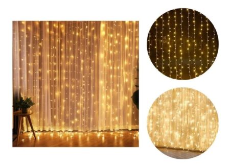 Luces Navidad Cortina LED DA-20 Calida x120 1.5Mts x 1.5Mts.