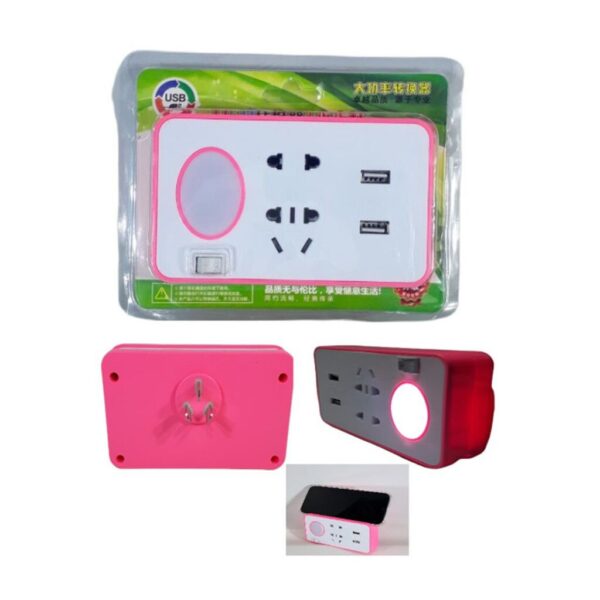 Enchufe X2 USB con Soporte Celular EL032