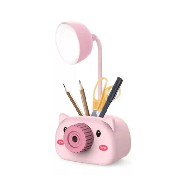 Velador Camara con Porta Lapices y Sacapunta Recargable Color Verde o Rosa 2192f