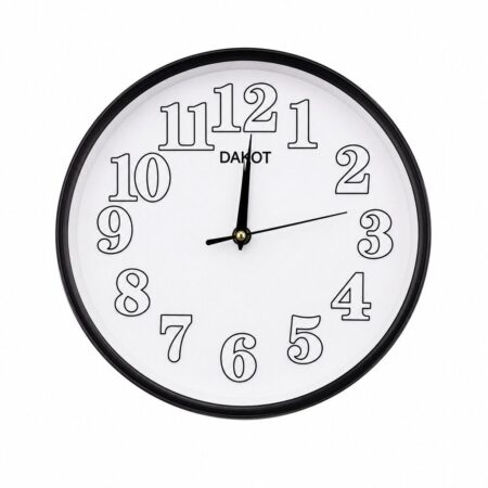 Reloj Pared DAKOT PP70 Redondo Negro con Blanco