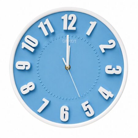 Reloj Pared DAKOT PP69 Redondo Blanco con Celeste