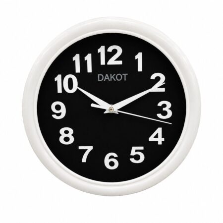 Reloj Pared DAKOT PP68 Redondo Blanco con Negro