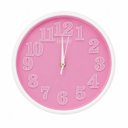 Reloj Pared DAKOT PP70 Redondo Blanco con Rosa