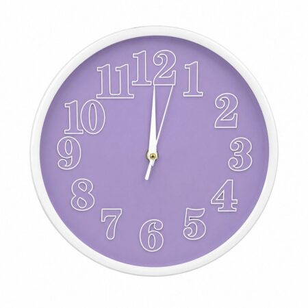 Reloj Pared DAKOT PP70 Redondo Blanco con Lila