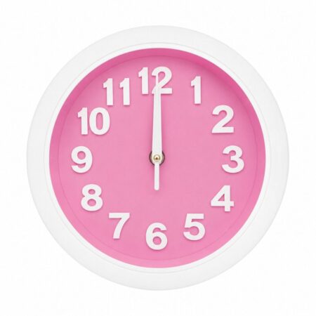Reloj Pared DAKOT PP68 Redondo Blanco con Rosa