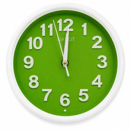 Reloj Pared DAKOT PP68 Redondo Blanco con Verde