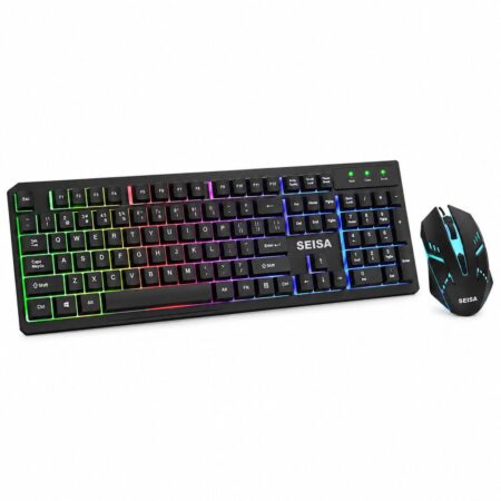 Kit USB Teclado y Mouse Gamer SEISA CMK188 Retroiluminado