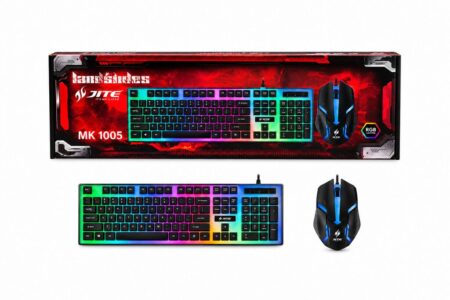 Kit USB Teclado y Mouse Gamer MK-1005 Retroiluminado RGB
