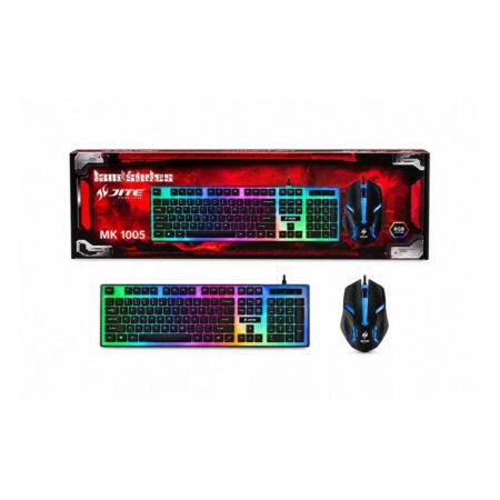 Kit USB Teclado y Mouse Gamer MK-1005 Retroiluminado RGB