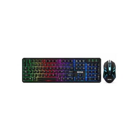 Kit USB Teclado y Mouse Gamer SEISA CMK188 Retroiluminado